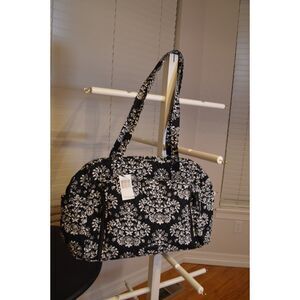 Vera Bradley Quilted Baby Bag / Diaper Bag–Black & White Floral Pattern –1 Piece